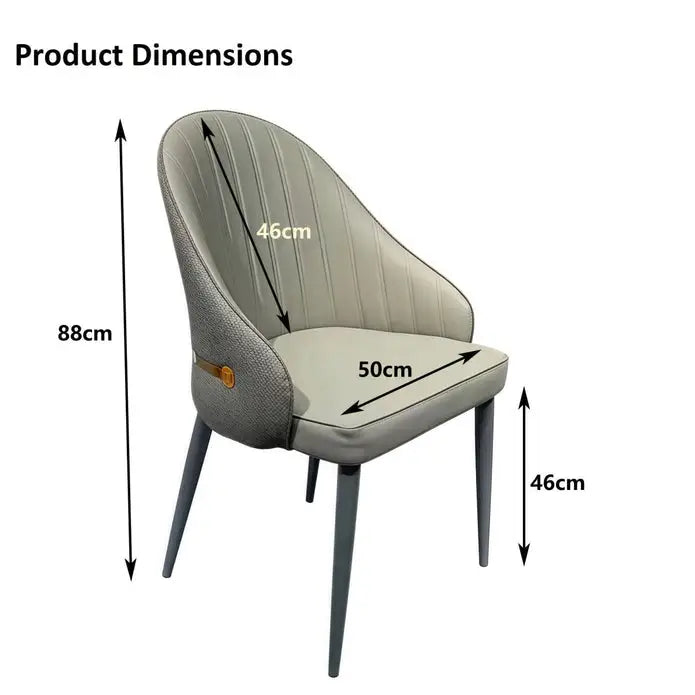 Velluto Dining Chairs Set Armchairs Mid Century Modern Kitchen Room Faux Leather Accent Metal Vanity Lounge Chair