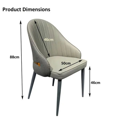 Velluto Dining Chairs Set Armchairs Mid Century Modern Kitchen Room Faux Leather Accent Metal Vanity Lounge Chair