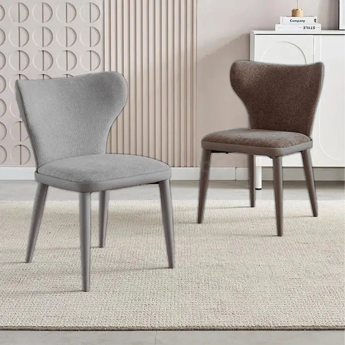 Velluto Modern Kitchen Dining Room Chairs Faux Leather Flannel Accent Metal Vanity Lounge Chair with Back for Living
