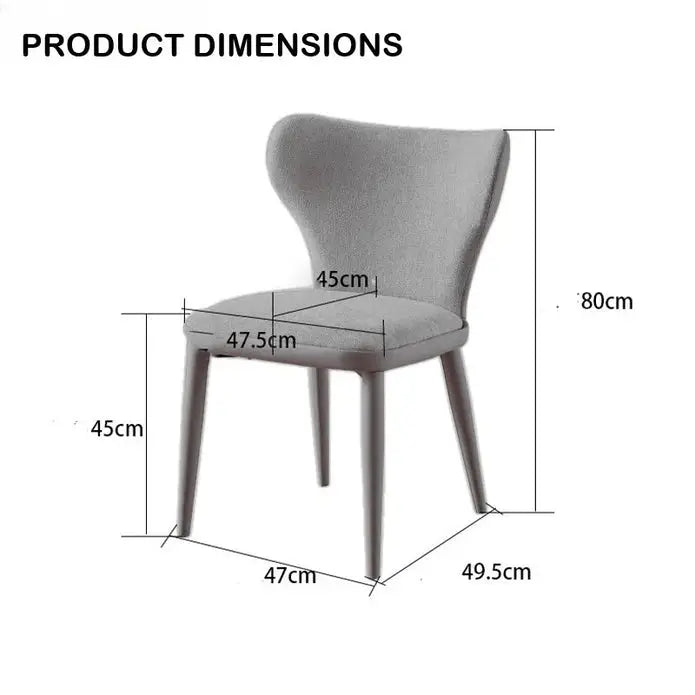 Velluto Modern Kitchen Dining Room Chairs Faux Leather Flannel Accent Metal Vanity Lounge Chair with Back for Living