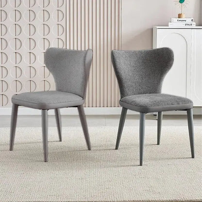 Velluto Modern Kitchen Dining Room Chairs Faux Leather Flannel Accent Metal Vanity Lounge Chair with Back for Living