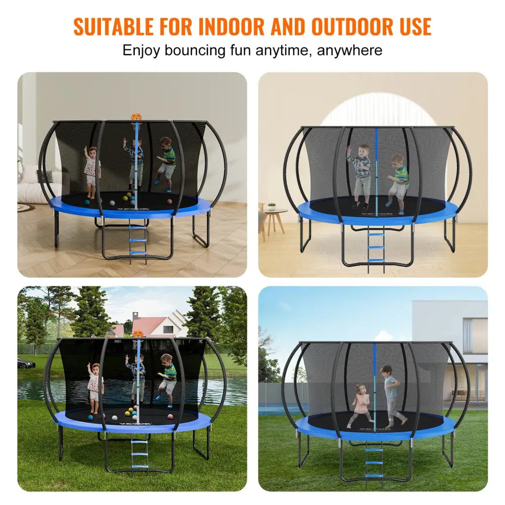 Vevor 3.66m Trampoline 181 Kg with Enclosure Net Ladder and Curved Pole Heavy Duty Jumping Mat Spring Cover Padding