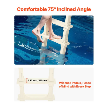 Vevor 5-step Inclined Robust Pool Ladder of 2 Handrails for 1219.2-1371.6mm
