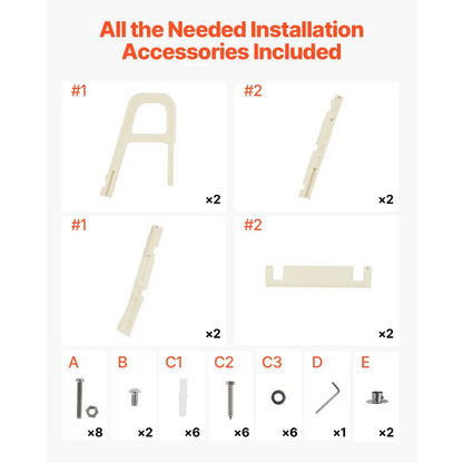 Vevor 5-step Inclined Robust Pool Ladder of 2 Handrails for 1219.2-1371.6mm