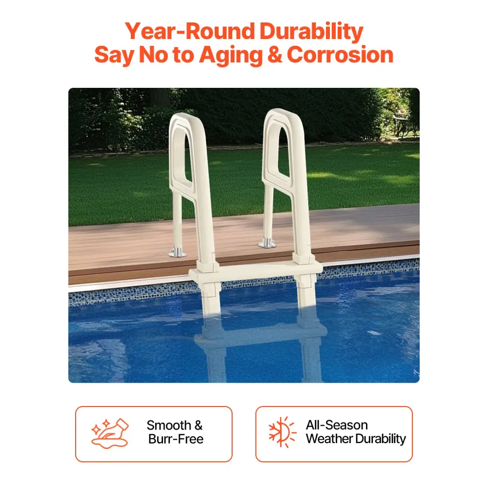Vevor 5-step Inclined Robust Pool Ladder of 2 Handrails for 1219.2-1371.6mm