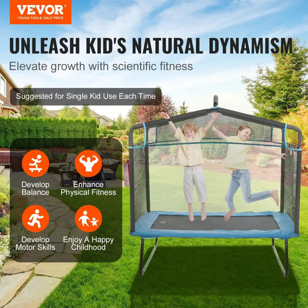 Vevor 6ft Trampoline for Kids 72’’ Indoor/outdoor Toddlers Mini Baby with Safety Enclosure Net Gymnastics Bar Hammock