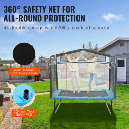 Vevor 6ft Trampoline for Kids 72’’ Indoor/outdoor Toddlers Mini Baby with Safety Enclosure Net Gymnastics Bar Hammock