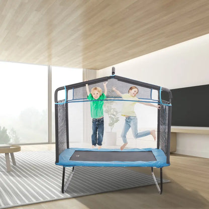 Vevor 6ft Trampoline for Kids 72’’ Indoor/outdoor Toddlers Mini Baby with Safety Enclosure Net Gymnastics Bar Hammock