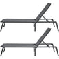 Vevor Chaise Lounge Chair Outdoor Patio Adjustable 5-position 2 Pcs