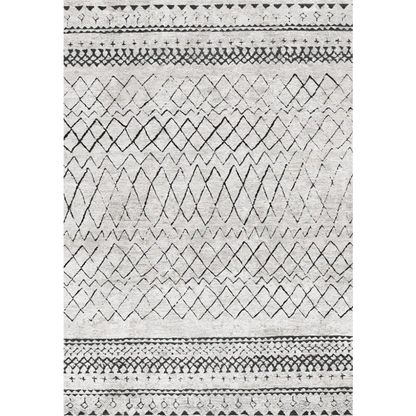 Vintage Crown Deco Rug Grey Abstract No-fringe 280x380cm
