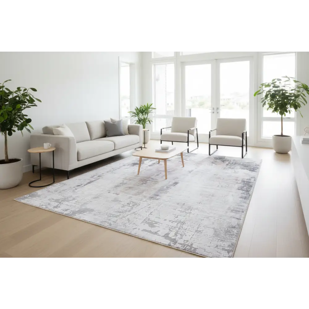 Vintage Crown Leopold Ash Ivory Distressed Rug 280x380