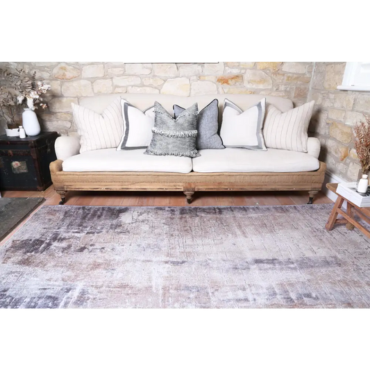 Vintage Crown Leopold Ash Ivory Distressed Rug 280x380