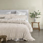 Vintage Design Homewares Haven Natural Washed Cotton Ruched Quilt Cover Set Queen