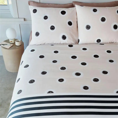 Vtwonen Stripe and Eye Natural Cotton Quilt Cover Set King