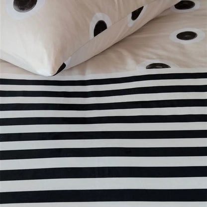 Vtwonen Stripe and Eye Natural Cotton Quilt Cover Set King
