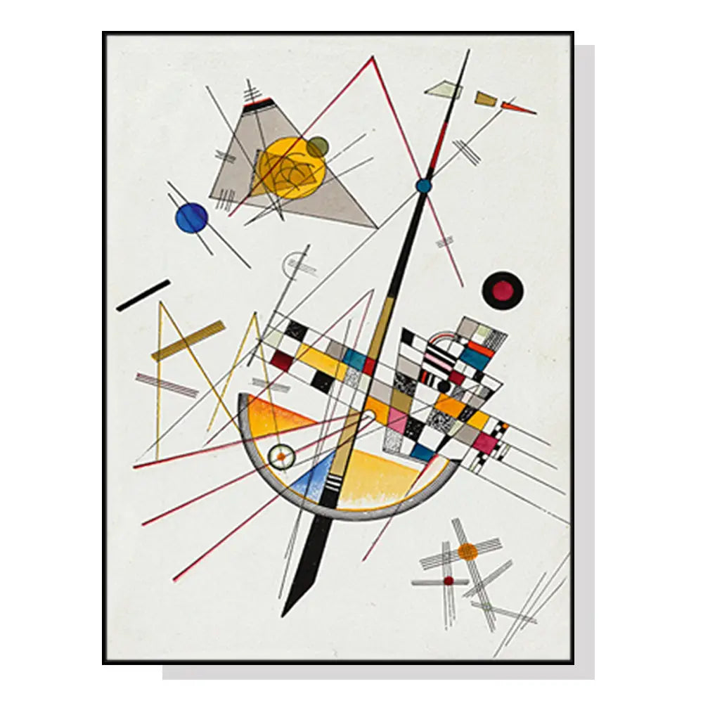 Wall Art 50cmx70cm Delicate Tension by Wassily Kandinsky Black Frame Canvas