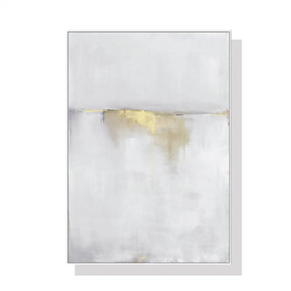 Wall Art 60cmx90cm Abstract Gold White Single Ii White Frame Canvas