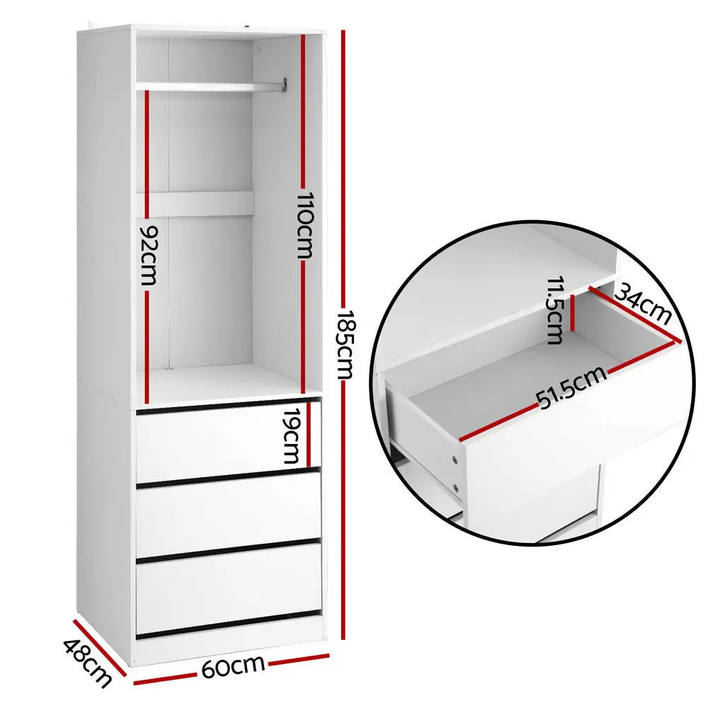 Wardrobe Clothes Closet Storage Organizer White