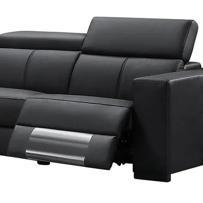 Washington Genuine Leather 6 Seater Corner Sofa with 2 Electric Recliners and Reversible Console