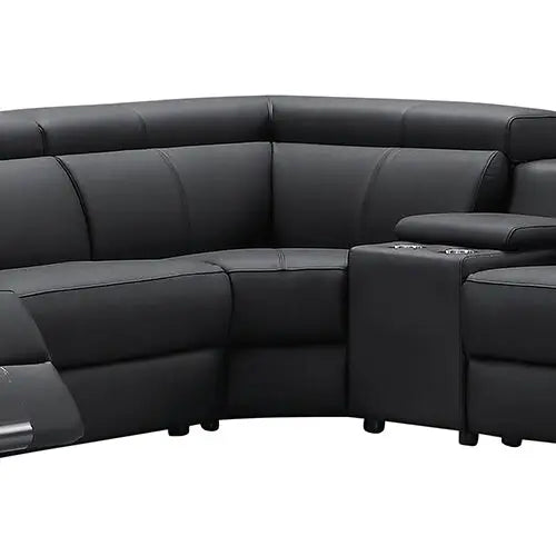 Washington Genuine Leather 6 Seater Corner Sofa with 2 Electric Recliners and Reversible Console