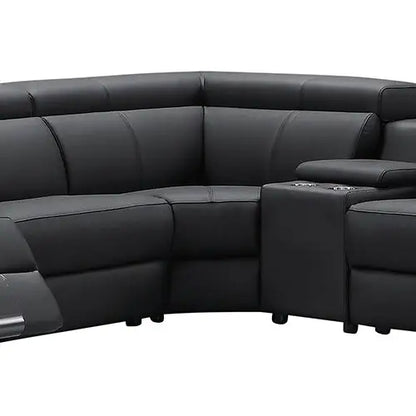 Washington Genuine Leather 6 Seater Corner Sofa with 2 Electric Recliners and Reversible Console