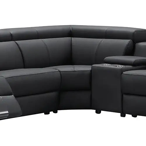 Washington Genuine Leather 6 Seater Corner Sofa with 2 Electric Recliners and Reversible Console