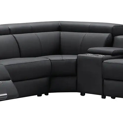 Washington Genuine Leather 6 Seater Corner Sofa with 2 Electric Recliners and Reversible Console