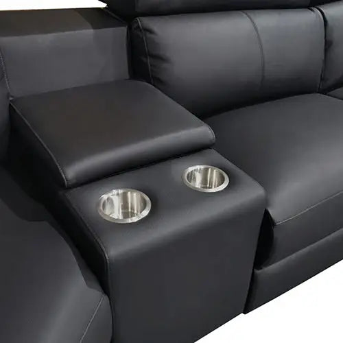 Washington Genuine Leather 6 Seater Corner Sofa with 2 Electric Recliners and Reversible Console