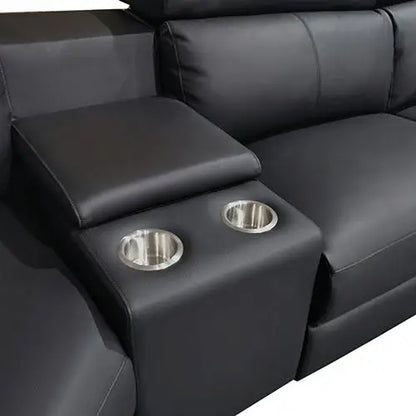 Washington Genuine Leather 6 Seater Corner Sofa with 2 Electric Recliners and Reversible Console
