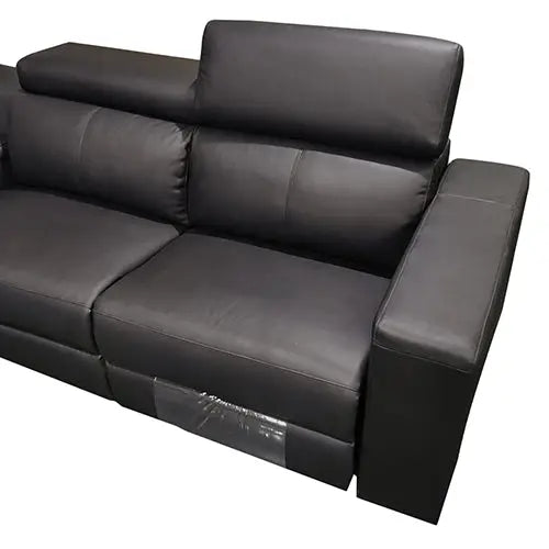 Washington Genuine Leather 6 Seater Corner Sofa with 2 Electric Recliners and Reversible Console