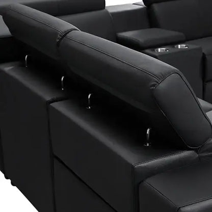 Washington Genuine Leather 6 Seater Corner Sofa with 2 Electric Recliners and Reversible Console