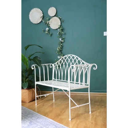 White Lavinia Iron Outdoor Bench