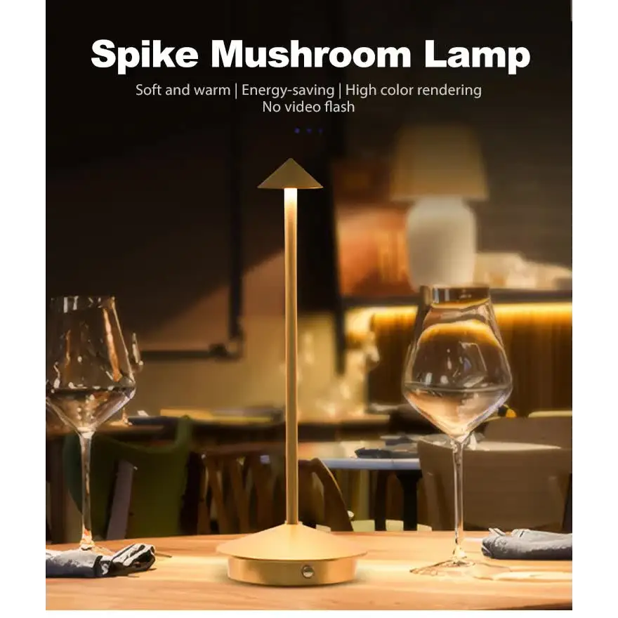 White Modern Minimalist Aluminum Led Mushroom Night Light - Creative Bedside Atmosphere Lamp for Dining Room and Bedroom