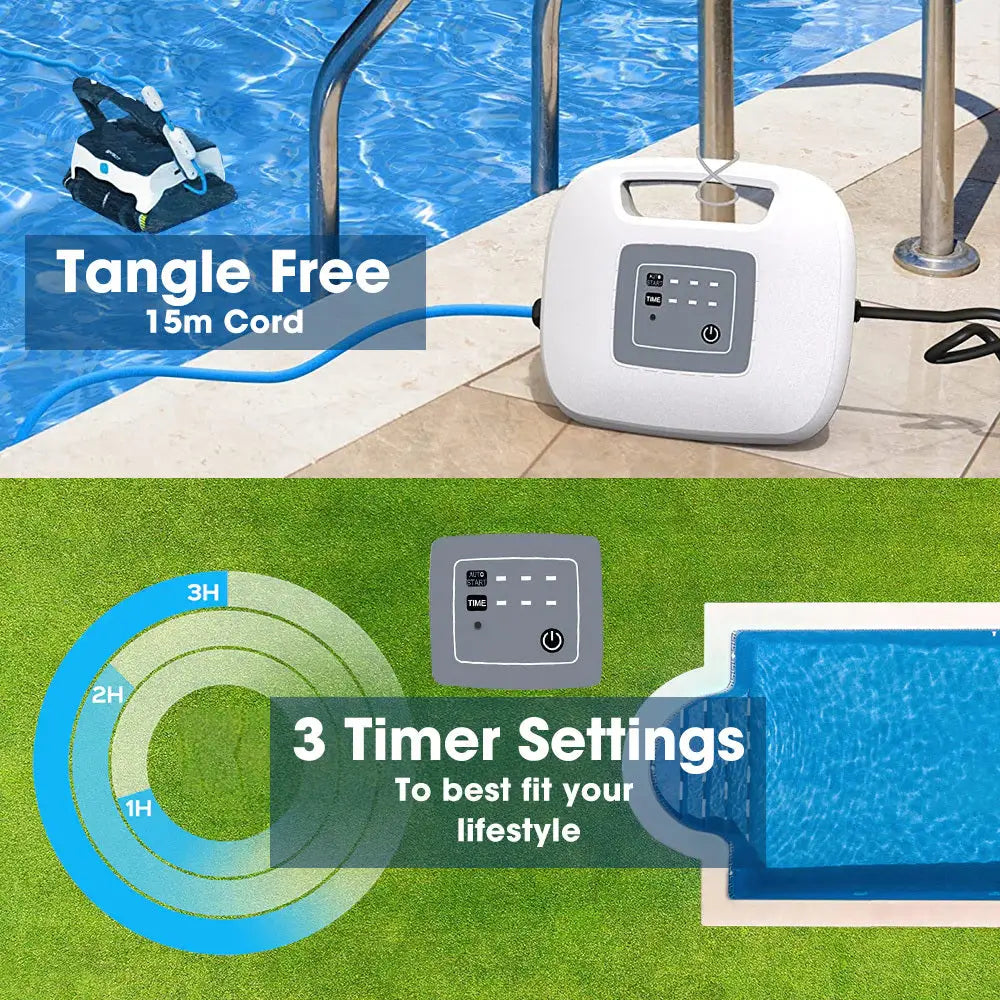 Wybot Grampus 800 Robotic Pool Cleaner Automatic Vacuum with Quick Clean Wall Climbing Capability Powerful Triple