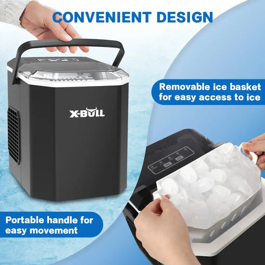 X-bull Ice Maker Machine Commercial Portable Cube 2.2l Home Bar Benchtop Black