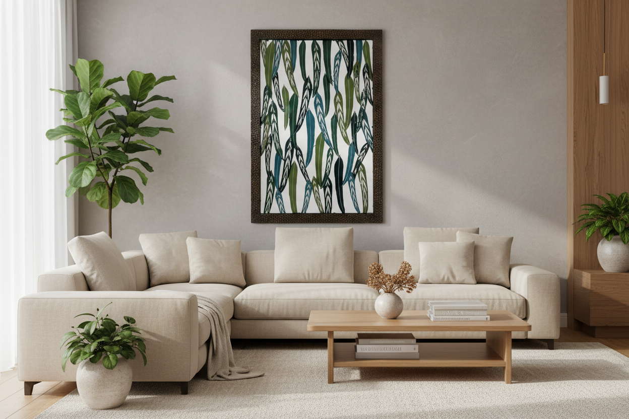 large leaf wall art australia